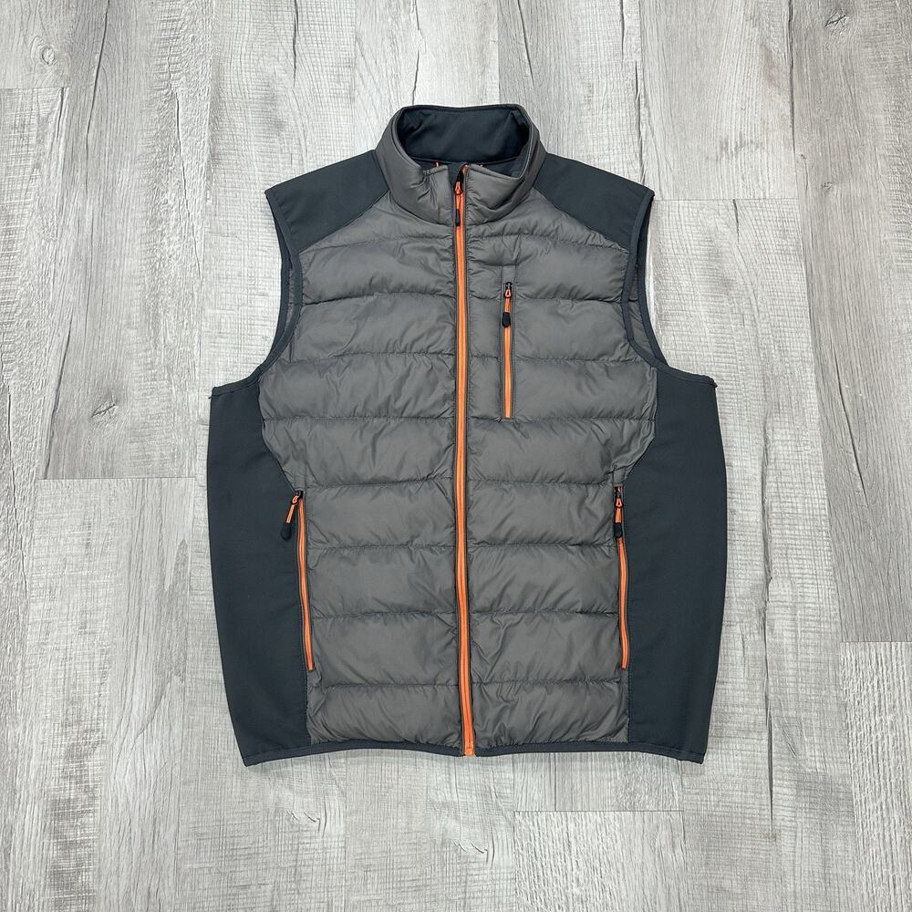 Propel Bass Engineered Vest Mens Large Grey Nylon Duck Down Puffer Outdoor